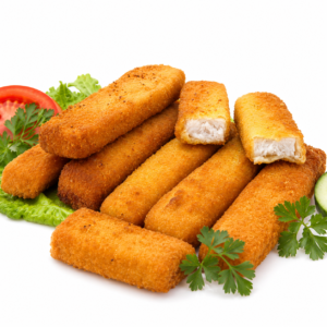 Varitas de merluza empanadas