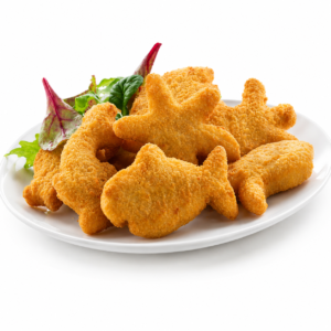 Figuras de pescado rebozadas