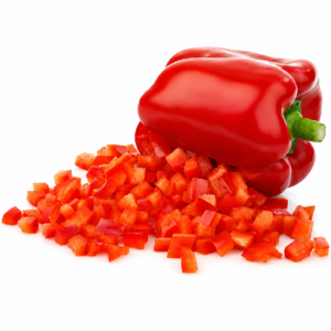 Pimiento rojo en dado