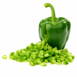 Pimiento verde en dado