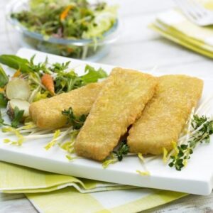 Porciones de merluza rebozada