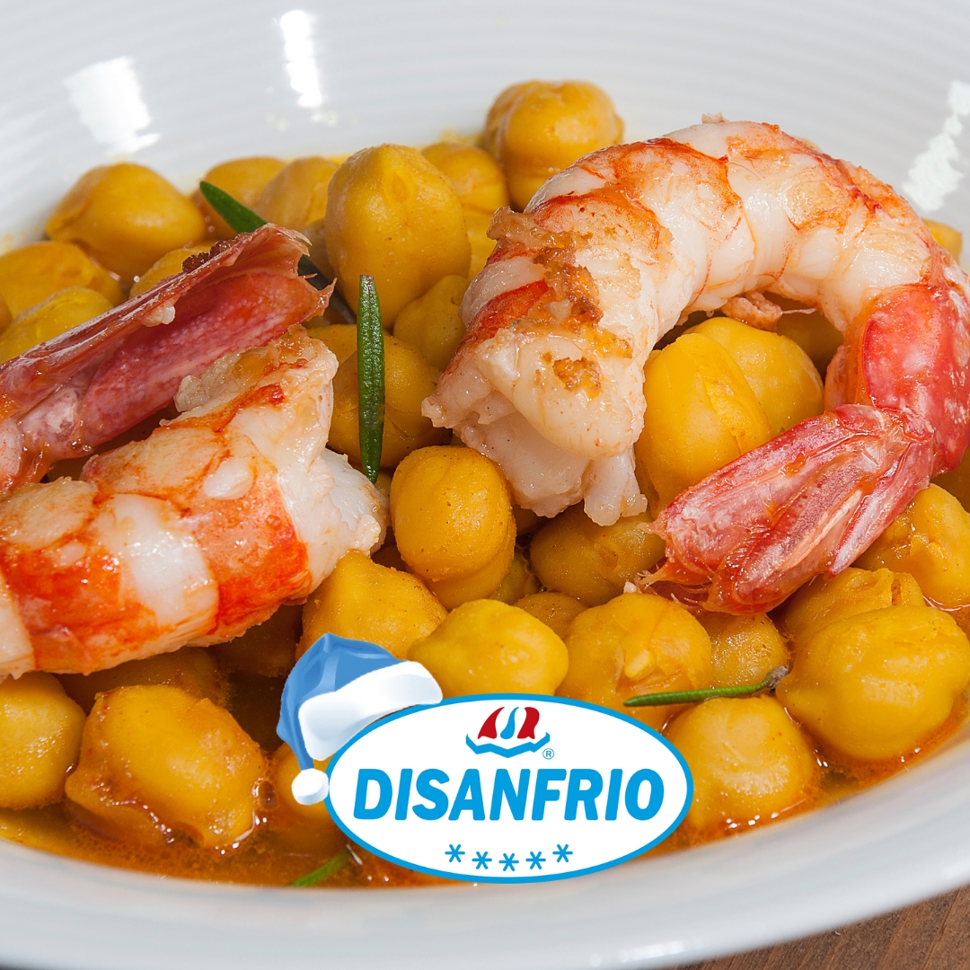 Langostinos con Garbanzos