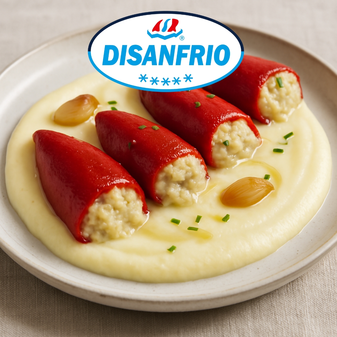 Receta de Pimientos del Piquillo sobre Crema de Patatas